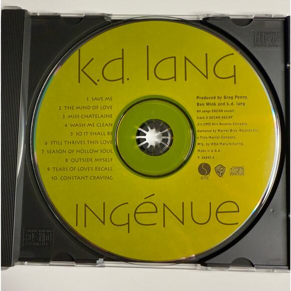 k.d. lang – Ingénue (CD, 1992, Sire/Warner Bros.) – Includes “Constant Craving” - Picture 3 of 6